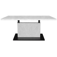 Couchtisch Lift Schwarz/Weiß B. 120 cm - Schwarz/Eiche Artisan, Design, Holzwerkstoff/Metall (120/55-69/70cm) - MID.YOU