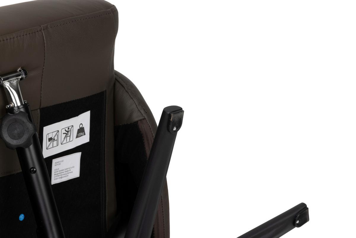 Relaxsesselset Repose Braun B: 76 Cm - Schwarz/Braun, Design, Leder/Textil (76/107/79cm) - Livetastic