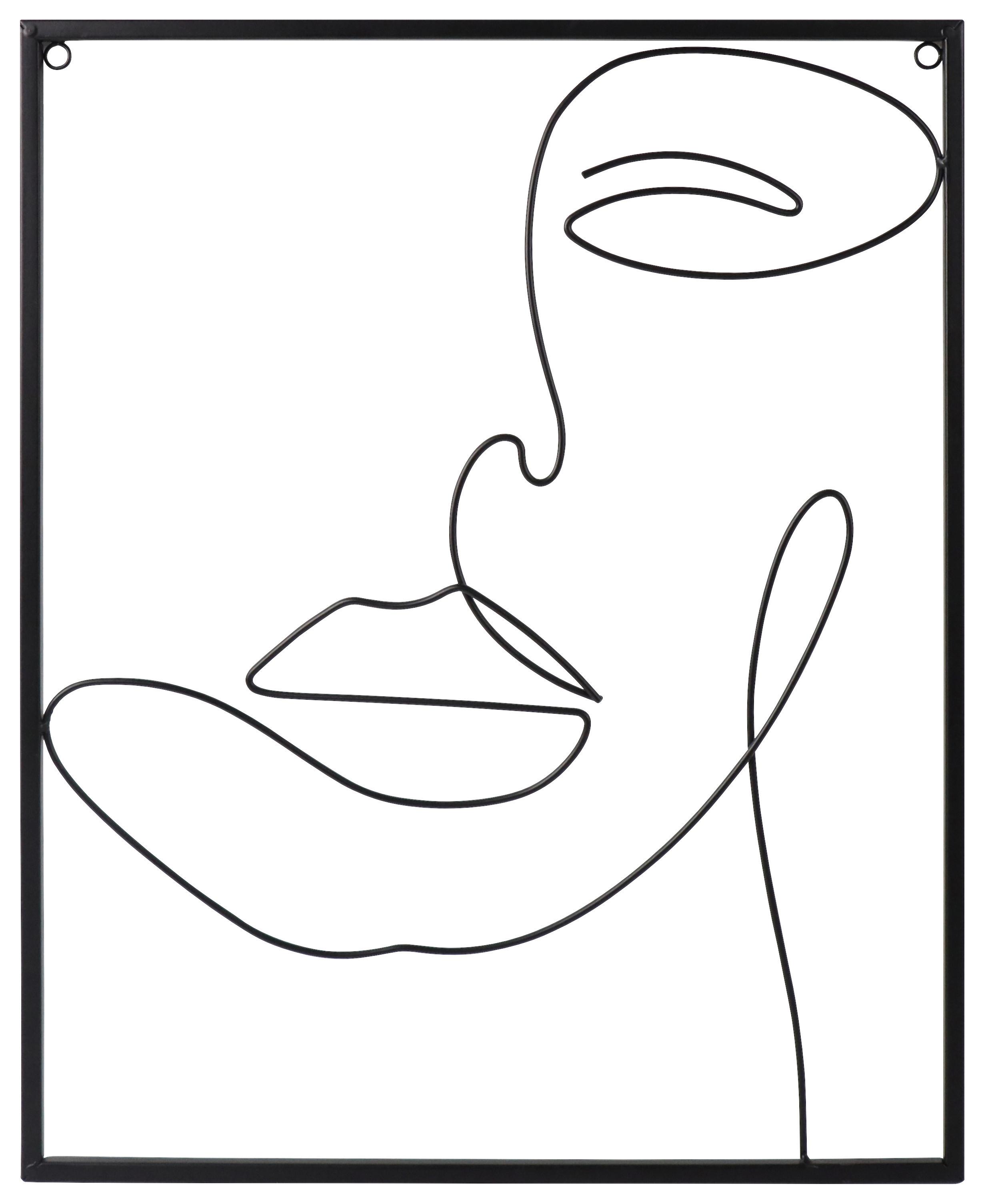 Dekorace na zeď Lady, 36/45cm - černá, Moderní, kov (36/45cm) - Mömax