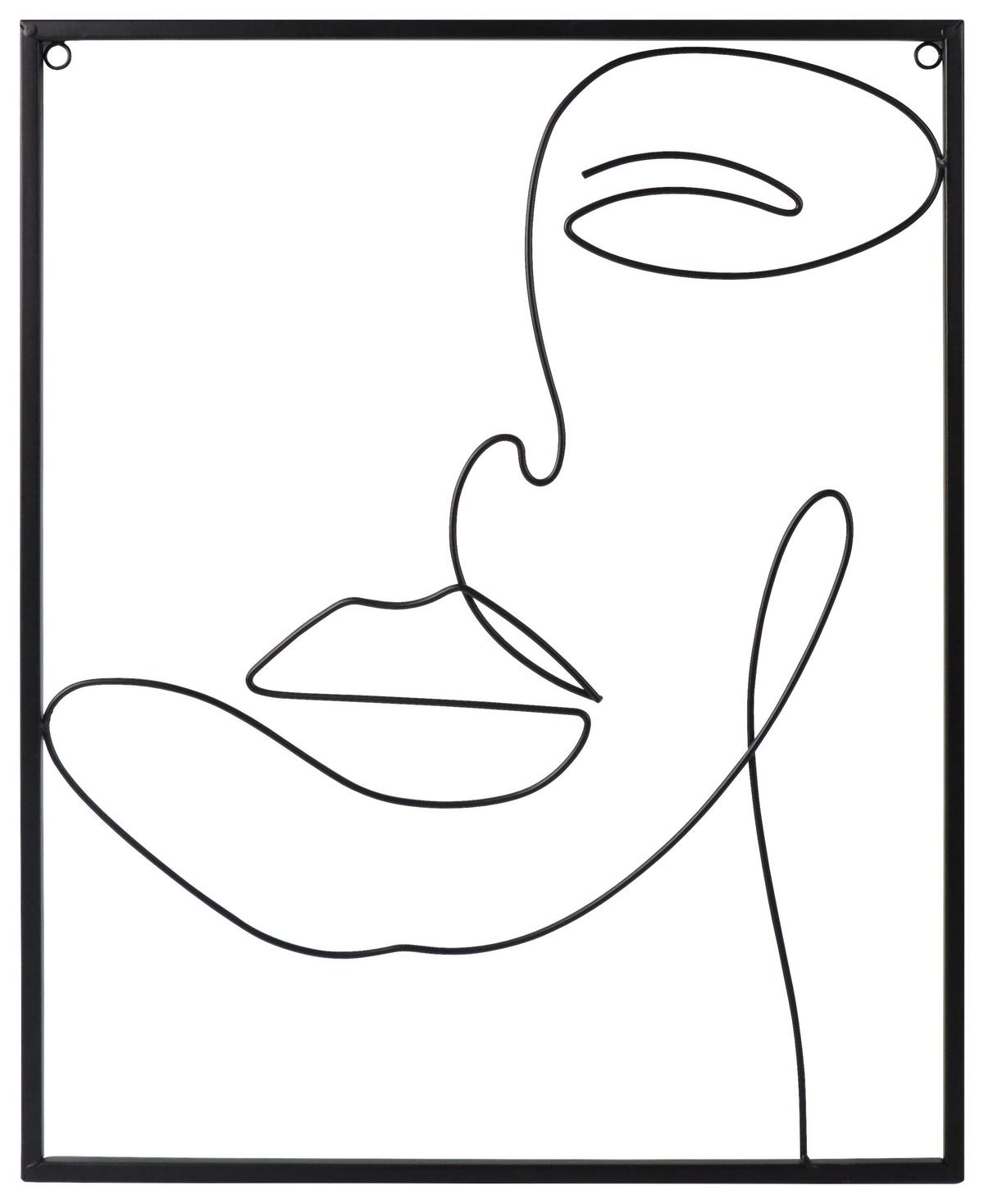Nástenná dekorácia Lady, 36/45cm - čierna, Modern, kov (36/45cm) - Mömax