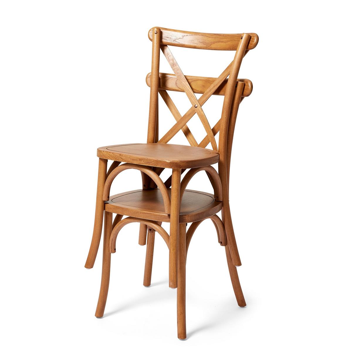 Stapelsessel Crossback Stapelstuhl - Braun, Basics, Holz (48/88/47cm)