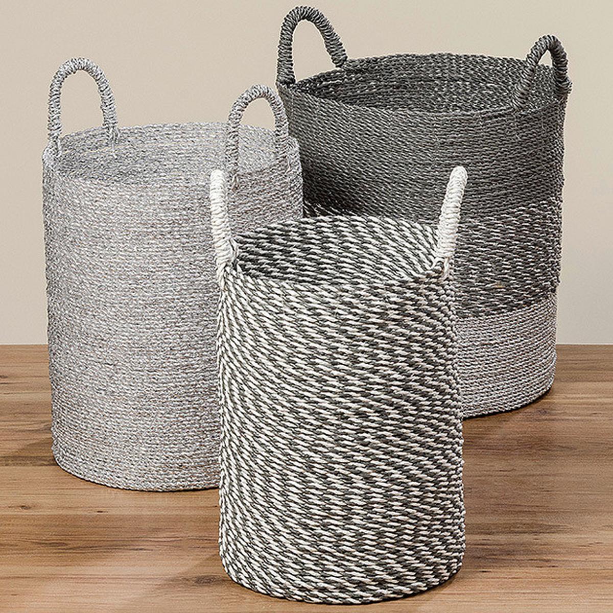 Koš SHANNON výška 44 cm - šedá, Moderní, plast (36/44cm) - Bessagi Home