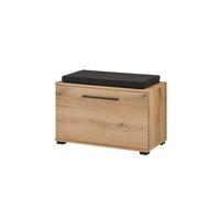 Garderobenbank Cantara Eichefarben B: 80cm - Eichefarben/Schwarz, MODERN, Holzwerkstoff (80/55/39cm) - MID.YOU