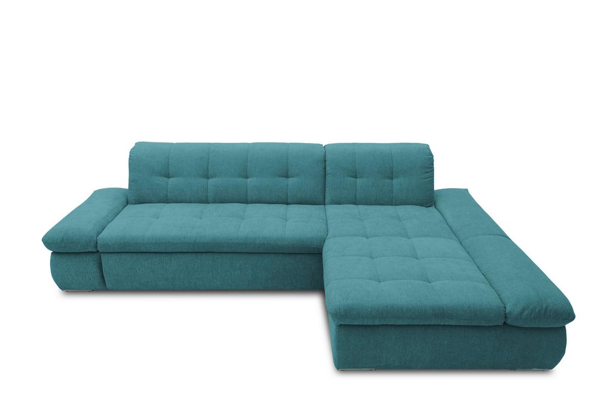 Ecksofa mit Armteilverstellung Moric Petrol Mikrofaser - Chromfarben/Petrol, KONVENTIONELL, Textil (300/172cm) - MID.YOU