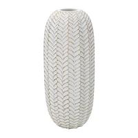 Vase Resina Leaf Weiß, Goldfarben B: 18,5 cm - Goldfarben/Weiß, Basics, Kunststoff (18.5/46/18.5cm)