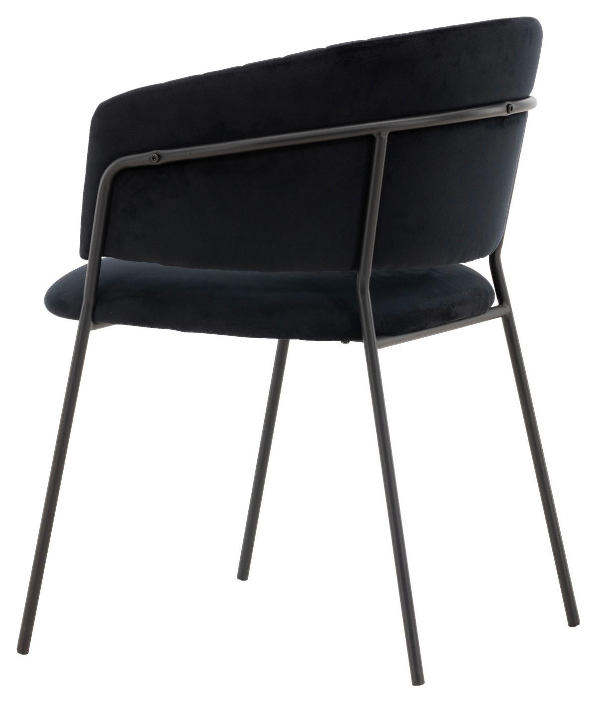 Stuhl-set Selma Schwarz B: 54 Cm - Schwarz, Design, Textil/Metall (54/82/58cm) - Livetastic