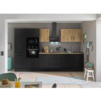 Küchenblock Turin Schwarz/eiche Dekor B: 340 Cm - Schwarz/Eiche Artisan, Basics, Holzwerkstoff (340cm) - MID.YOU
