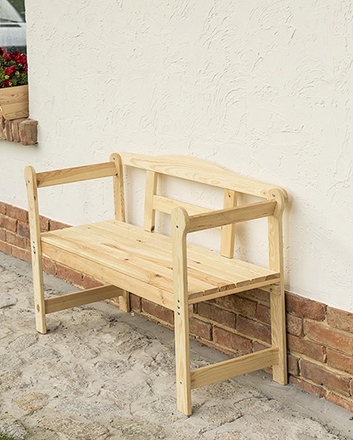 Gartenbank Fichte 2-Sitzer - Fichtefarben, Basics, Holz (118/78/45,5cm)