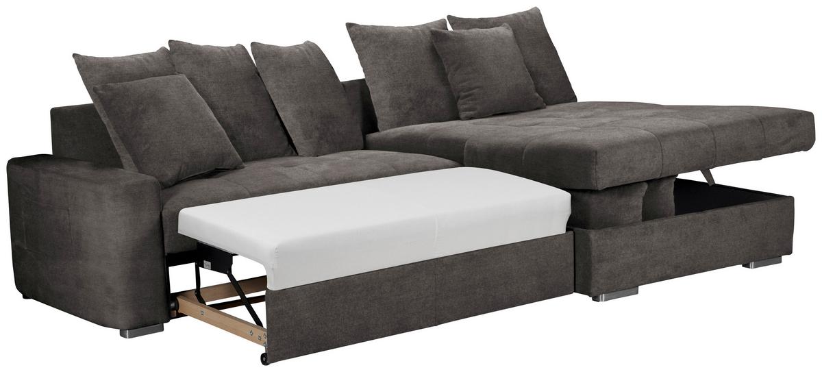 ROHOVÁ SEDAČKA SALVADOR - tmavě hnědá/barvy stříbra, Moderní, kov/dřevo (293/164cm) - MID.YOU