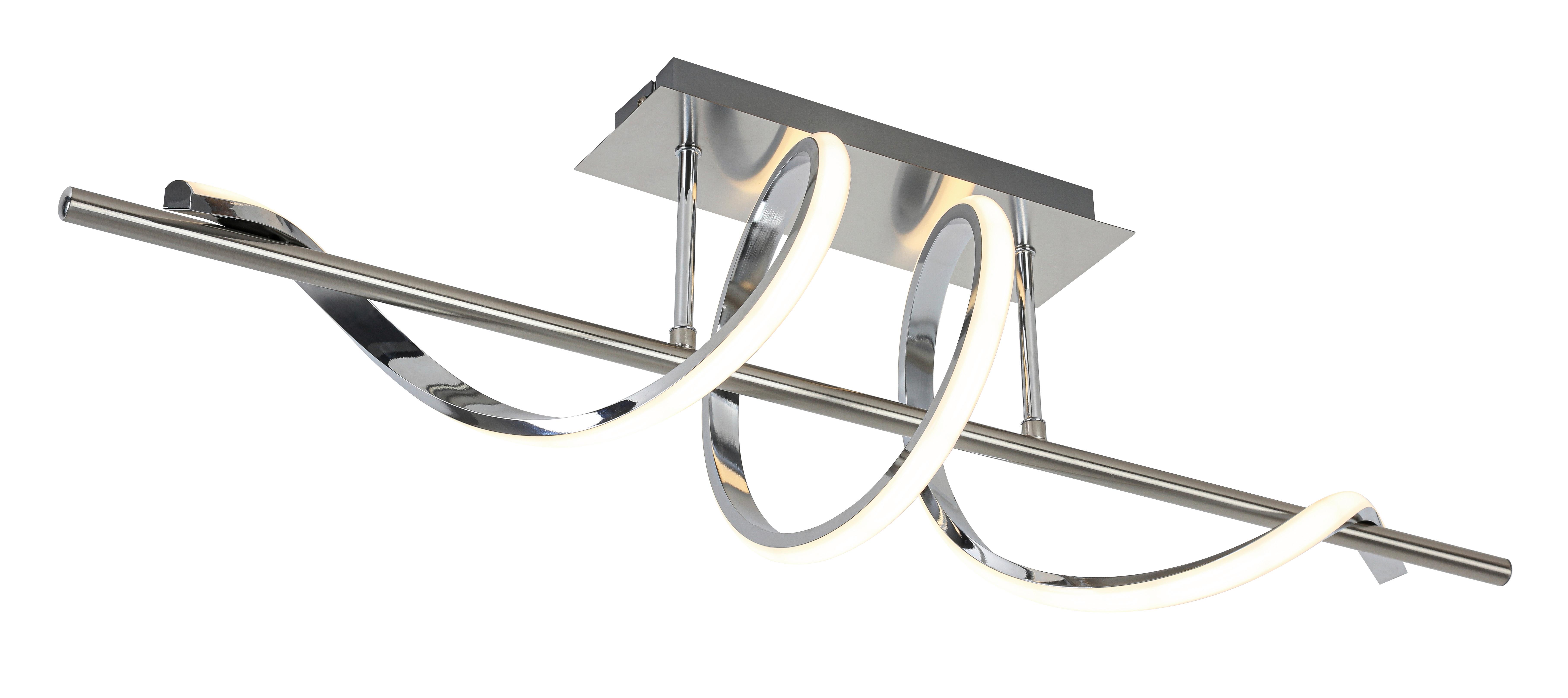 STROPNÉ LED SVIETIDLO LINA - chrómová/niklová, Modern, kov/plast (20/80/26,5cm) - Mömax