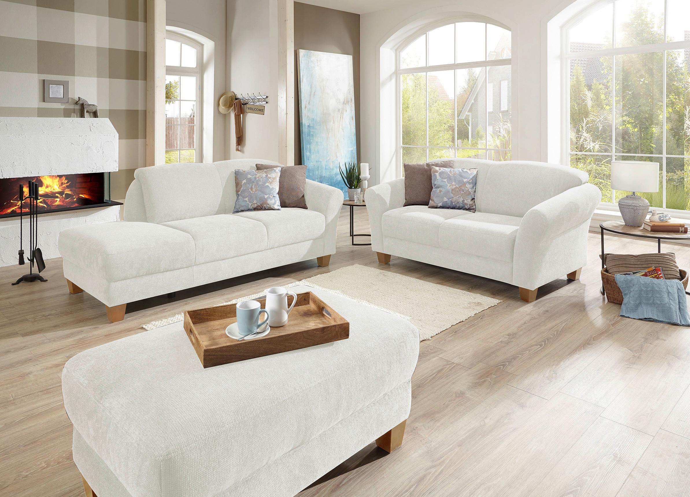 Hocker Gotland creme, 101x45x66 cm - Creme/Naturfarben, KONVENTIONELL, Textil (101/45/66cm) - Sit & More