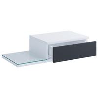 Nachtkästchen Konsila L Weiss / Anthrazit - Anthrazit/Weiß, MODERN, Glas/Holzwerkstoff (65/15/30cm) - MID.YOU