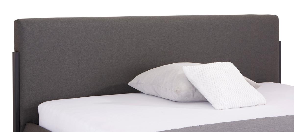Nízká čalouněná postel SANDY, 180x200, tmavě šedá - černá/tmavě šedá, Moderní, kov/dřevo (180/200cm) - Livetastic