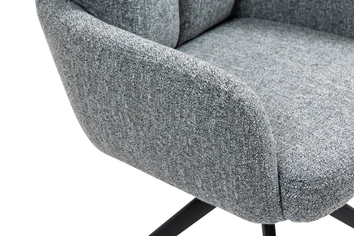 Armlehnstuhl Ella Ella - Schwarz/Grau, KONVENTIONELL, Textil/Metall (60/95/67cm) - MID.YOU