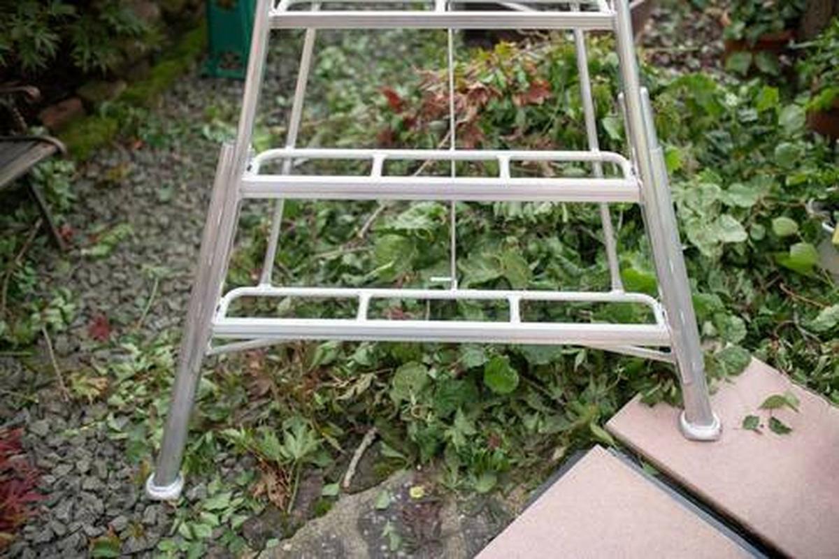 Leiter 3-Holm-Gartenleiter 270cm - Silberfarben, Basics, Metall (210/270/127cm)