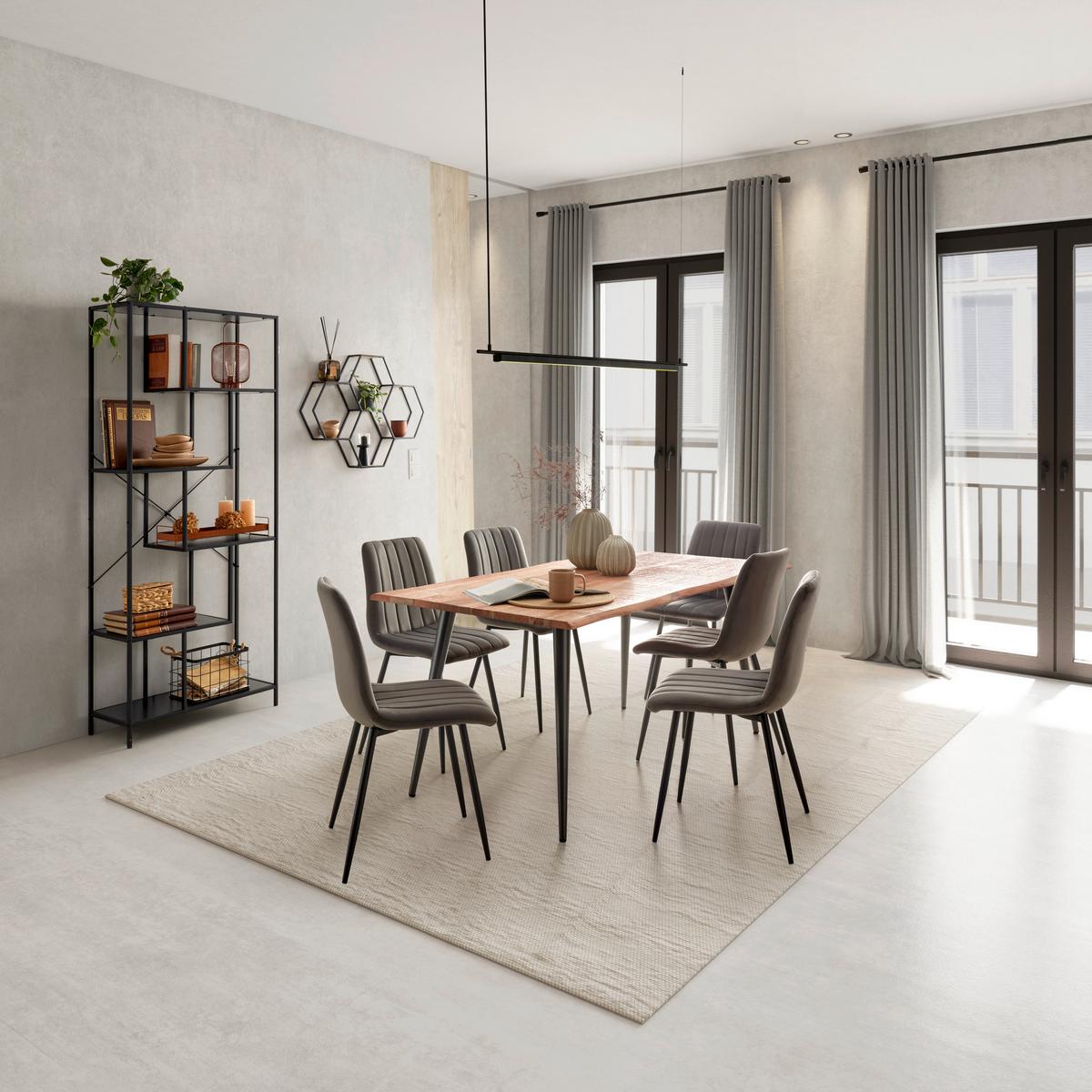 Židle LISA šedá - šedá/antracitová, Lifestyle, kov/textil (45/88/56cm) - Mömax