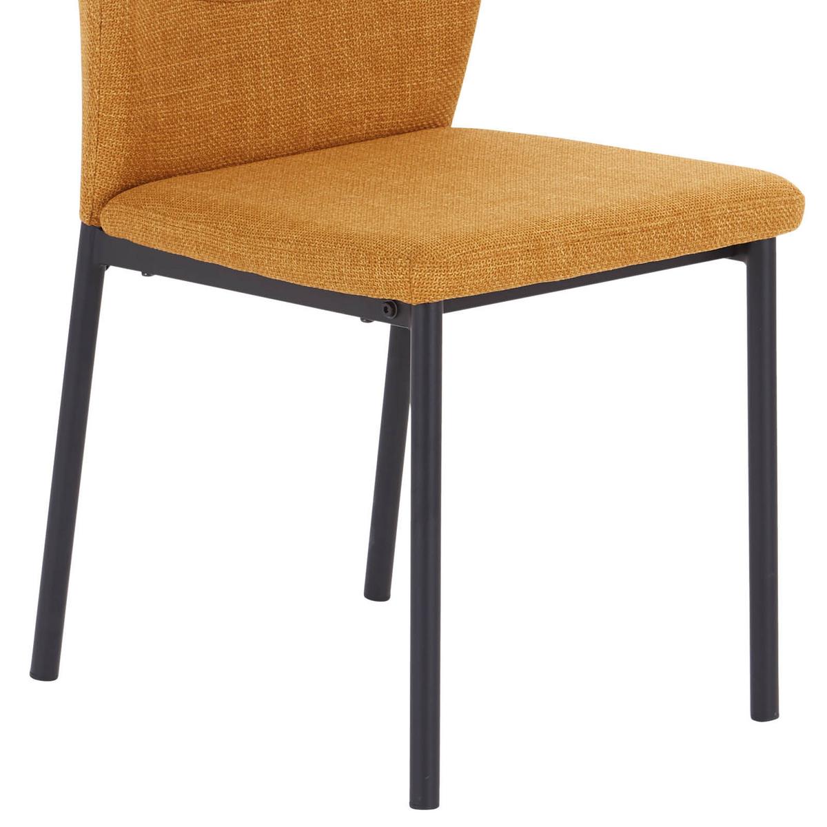 ČTYŘNOHÁ ŽIDLE AUGUSTA - curry žlutá/černá, Konvenční, kov/dřevo (56/84/45cm)