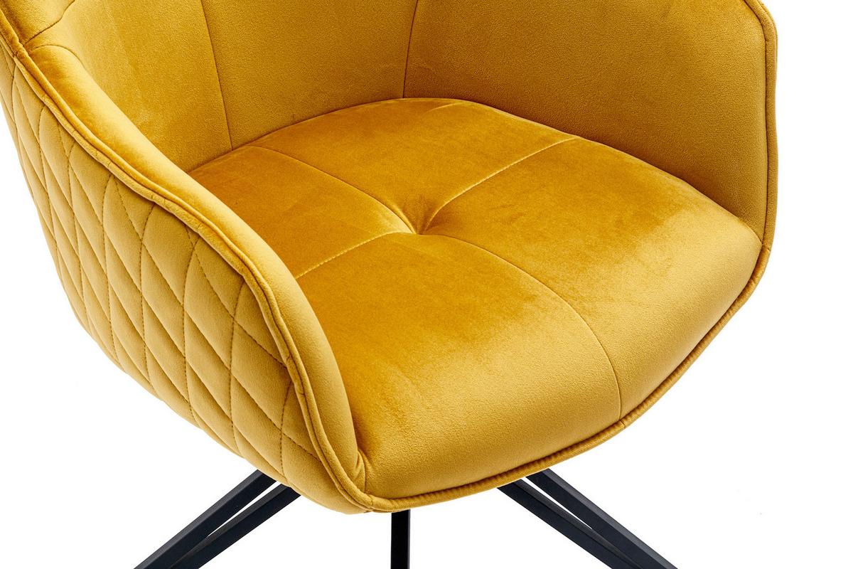 Armlehnstuhl Gelb B: 59 Cm - Gelb/Schwarz, MODERN, Textil/Metall (59/83/60cm) - Livetastic