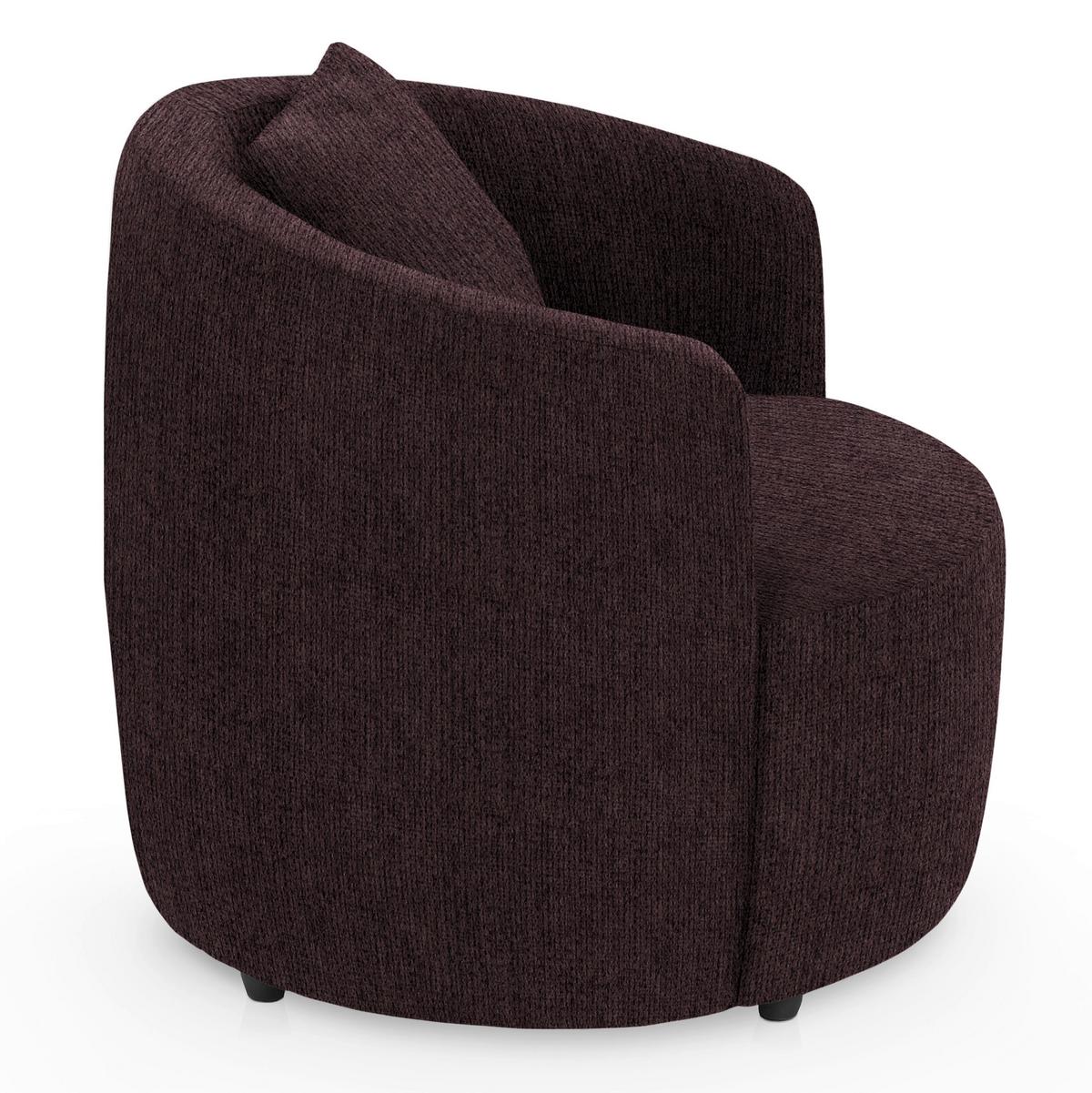 Polstersessel Pina Braun Chenille - Schwarz/Braun, Design, Textil (81/74/81cm) - Livetastic