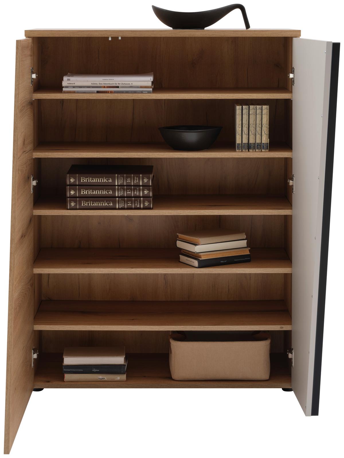 Kommode Venedig, B: 90cm Eichefarben/Kaschmir - Kaschmir/Eichefarben, MODERN, Holzwerkstoff (90/121,5/40cm)