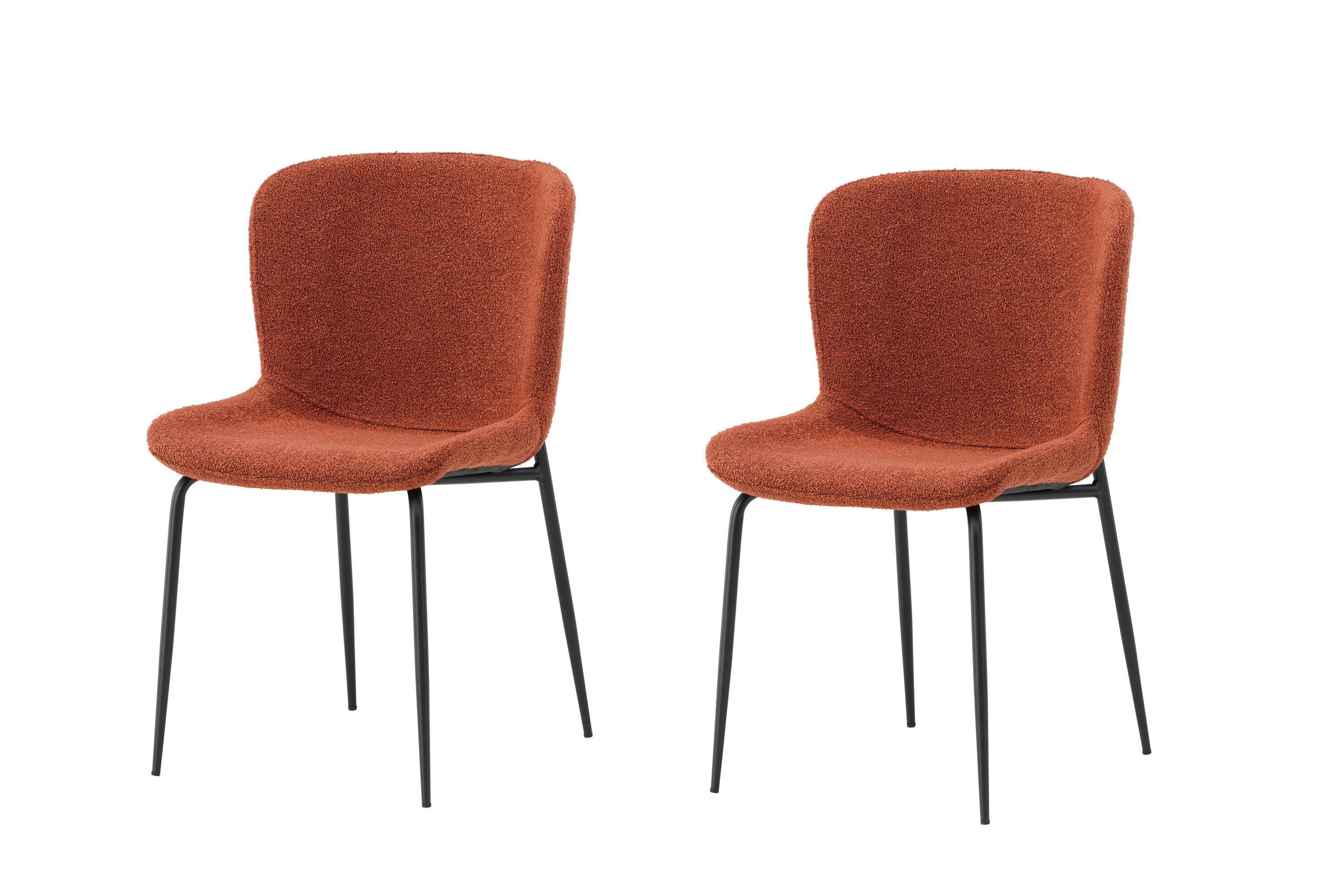 Stuhl Modesto Schwarz/Rostfarben B: 48 cm - Rostfarben/Schwarz, MODERN, Textil/Metall (48/79,5/54cm) - MID.YOU