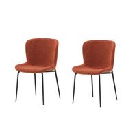 Stuhl Modesto Schwarz/Rostfarben B: 48 cm - Rostfarben/Schwarz, MODERN, Textil/Metall (48/79,5/54cm) - MID.YOU