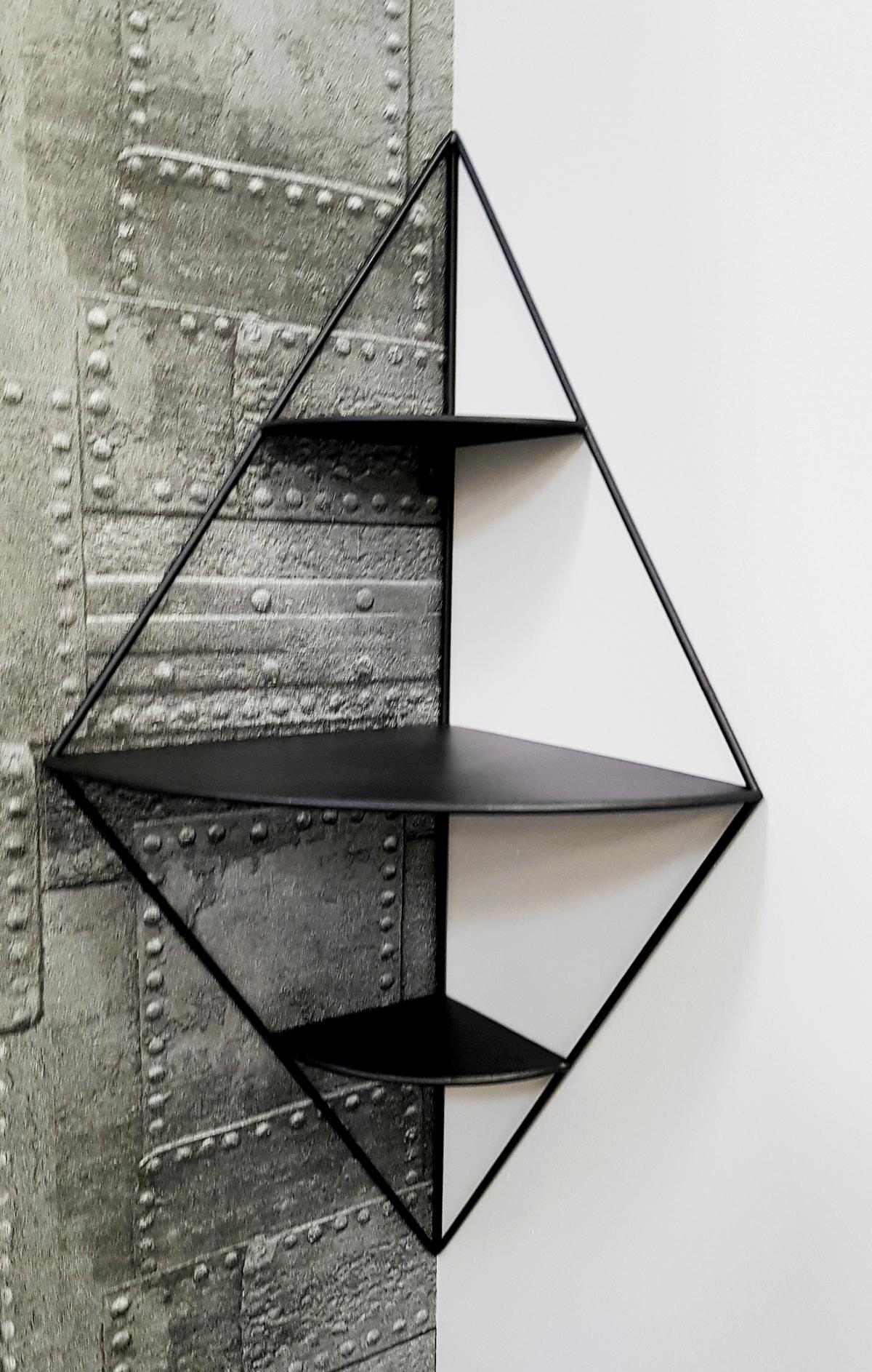 ROHOVÝ REGÁL LEICESTER - černá, Moderní, kov (36/70/26cm) - Mömax