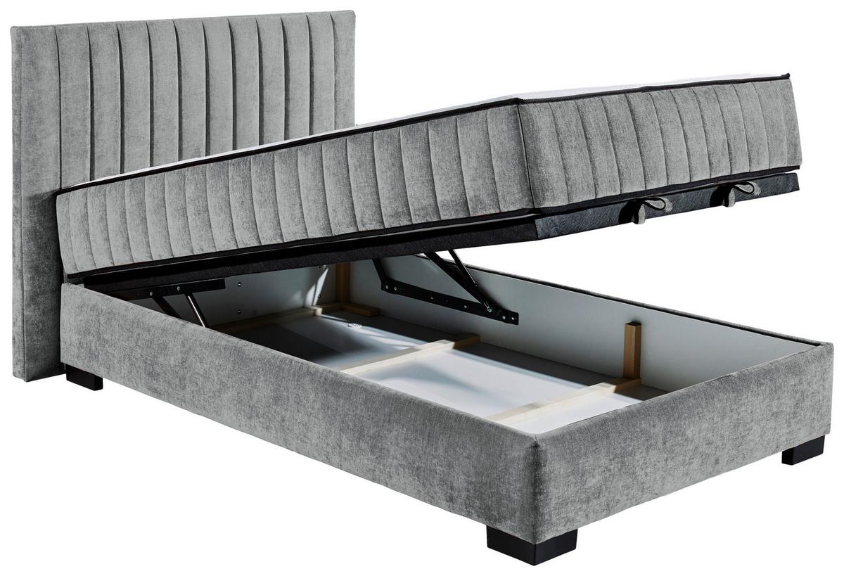 Boxbett Mit Bettkasten 120x200 Cm Nagol B - Anthrazit/Schwarz, MODERN, Holzwerkstoff/Textil (120/200cm) - MID.YOU