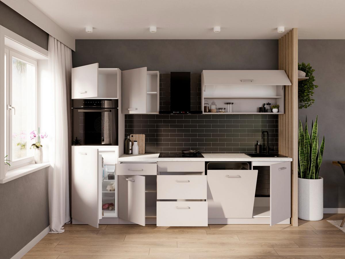 Kuchynský blok CORTINA kašmírový dekor - biela/kašmírová, kompozitné drevo/plast (280/200/60cm)