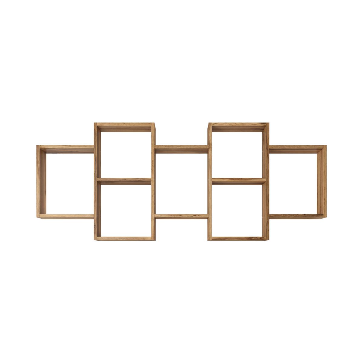 Wandregal Trio Eiche Wotan Dekor B: 160,8cm - Eiche Wotan, Basics, Holzwerkstoff (160,8/65/18cm)