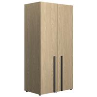 Kleiderschrank Nael 100 cm, Eichefarben - Eichefarben/Schwarz, Basics, Holzwerkstoff (100/200/60cm)