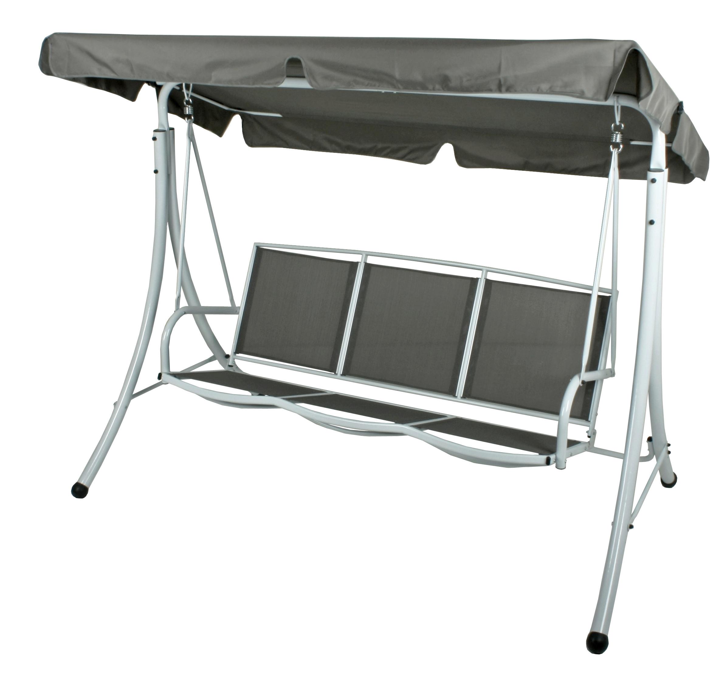 Hollywoodschaukel Anna - Weiß/Grau, Basics, Metall (201/159/130cm) - Gardenson