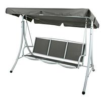 Hollywoodschaukel Anna - Weiß/Grau, Basics, Metall (201/159/130cm) - Gardenson