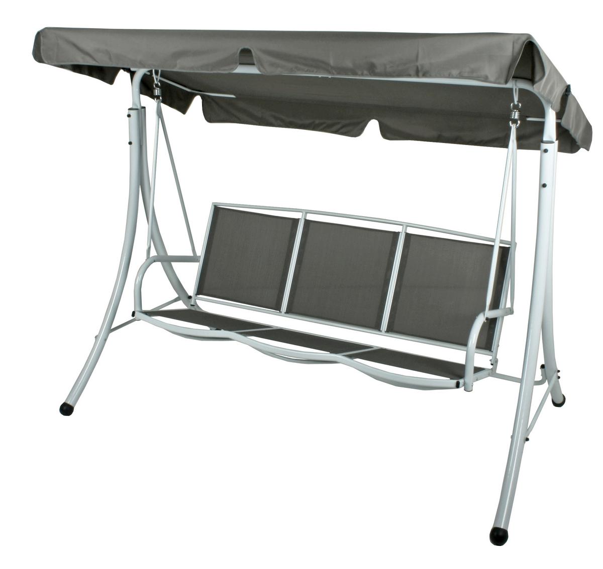 Hollywoodschaukel Anna - Weiß/Grau, Basics, Metall (201/159/130cm) - Gardenson