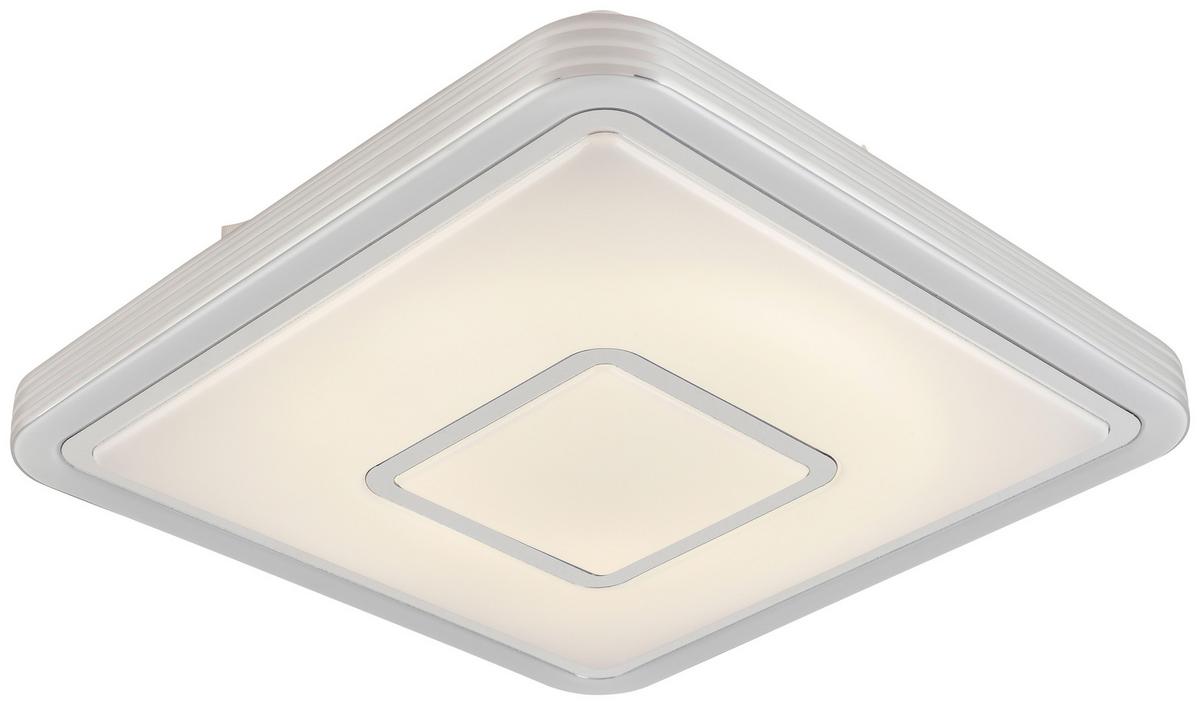 LED-Deckenleuchte Nadina - Chromfarben/Weiß, Design, Kunststoff/Metall (38/38/7cm) - Luca Bessoni