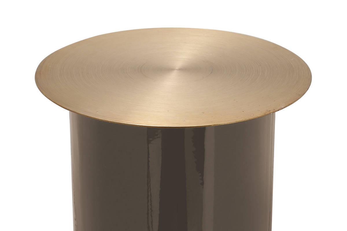 Kerzenständer Art Deco Eisen Taupe/goldfarben - Taupe/Goldfarben, Trend, Metall (25/60/25cm) - Kayoom