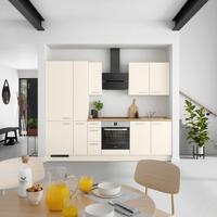 Kuchyňská linka 270 cm, magnólia supermatná - barvy dubu/magnolie, Moderní, kov/kompozitní dřevo (270cm) - Nobilia