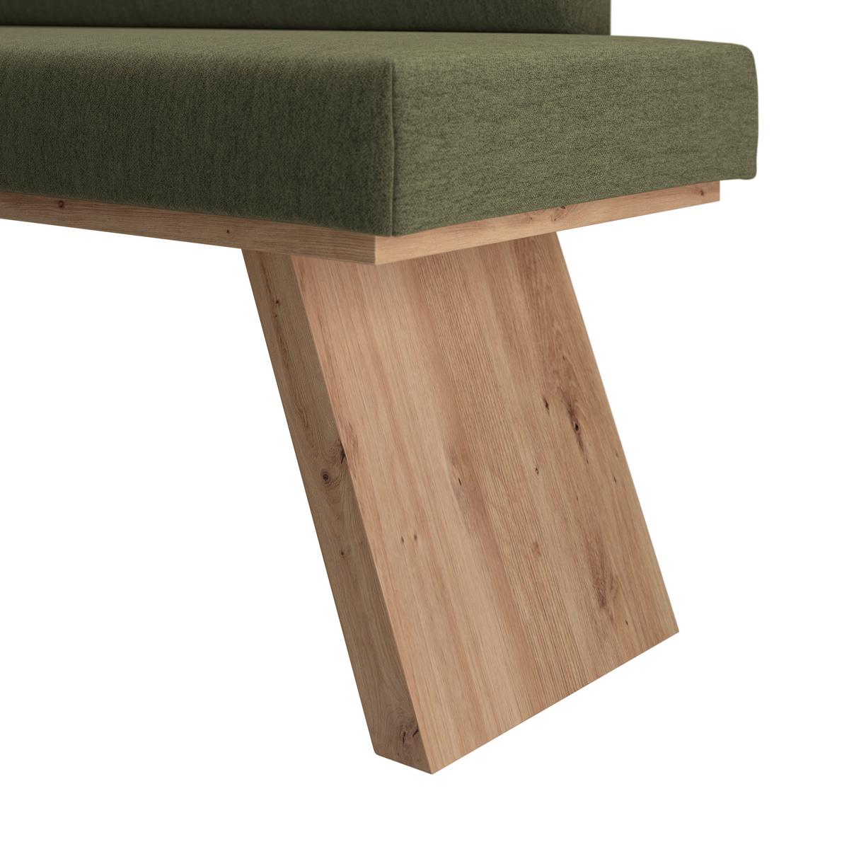 Eckbank Emma Ii - Eichefarben/Grün, KONVENTIONELL, Holzwerkstoff/Textil (150/185cm)