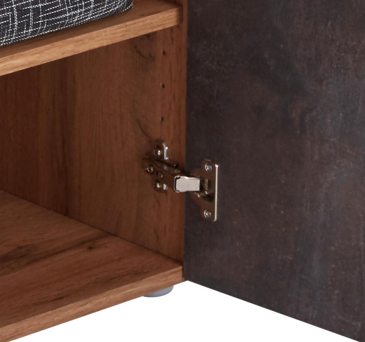 Botník VENEDIG VENEDIG - barvy dubu/černá, Moderní, kompozitní dřevo/plast (70/196/35cm)