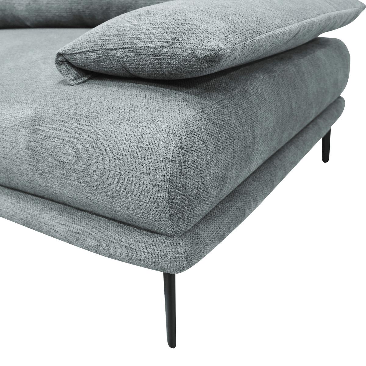 Ecksofa mit Bettkasten Lagacy 192x260 cm Webstoff Grau - Schwarz/Grau, Design, Textil (192/260cm) - MID.YOU