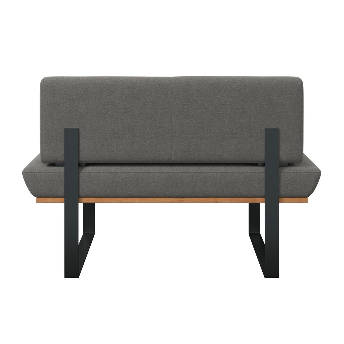 Sitzbank Tristan Webstoff grau, B: 130cm - Schwarz/Grau, MODERN, Holz/Textil (130/48/90cm) - James Wood