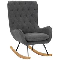 Schaukelstuhl Chester - Schwarz/Naturfarben, Basics, Holz/Textil (69/100/84,5cm) - P & B