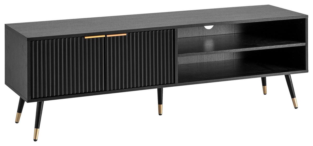 Lowboard Schwarz B: 150 cm - Goldfarben/Schwarz, Design, Holzwerkstoff (150/51/39cm) - MID.YOU