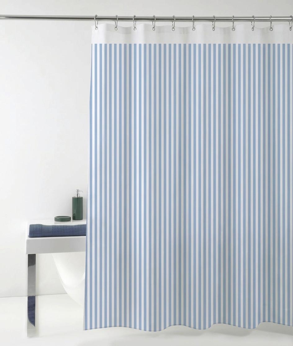 SPRCHOVÝ ZÁVĚS D1039-098409006 - bílá/modrá, Basics, plast (180/200cm) - Grund