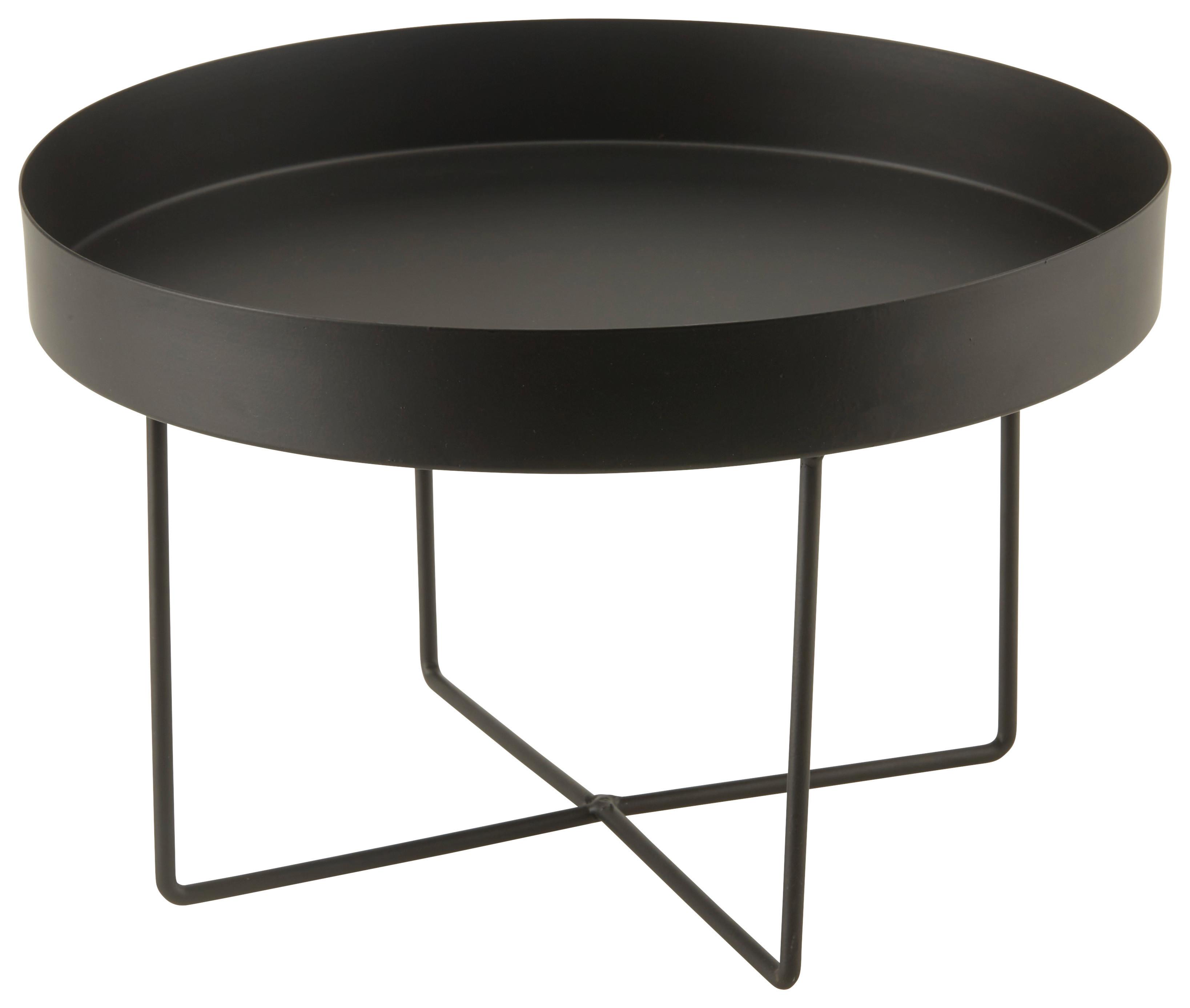 Dekoračný podnos Noir, Ø: 25cm - čierna, kov (25/16cm) - Modern Living