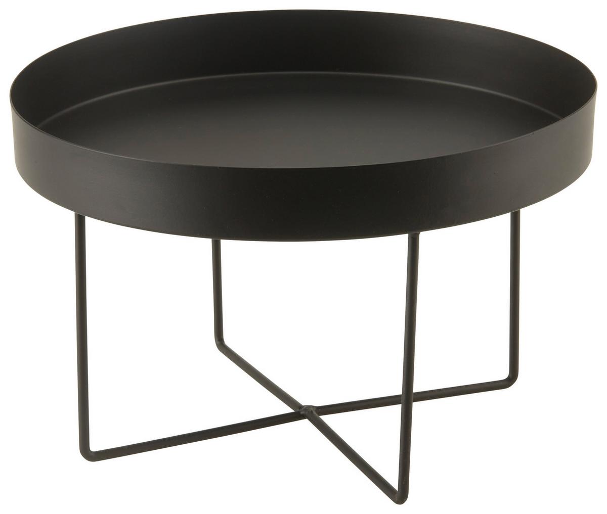 Dekorační podnos Noir, Ø: 25cm - černá, kov (25/16cm) - Modern Living