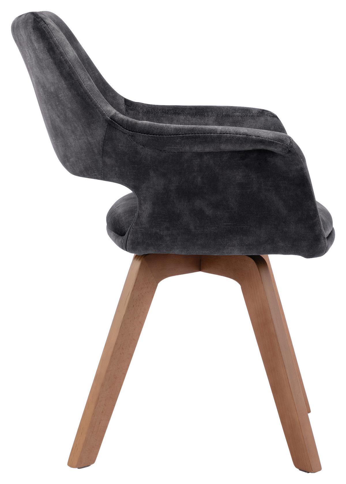 Esszimmerstuhl Klara Anthrazit /eichefarben 2-Er Set - Eichefarben/Anthrazit, Basics, Holz/Textil (52/89/63,5cm) - MID.YOU