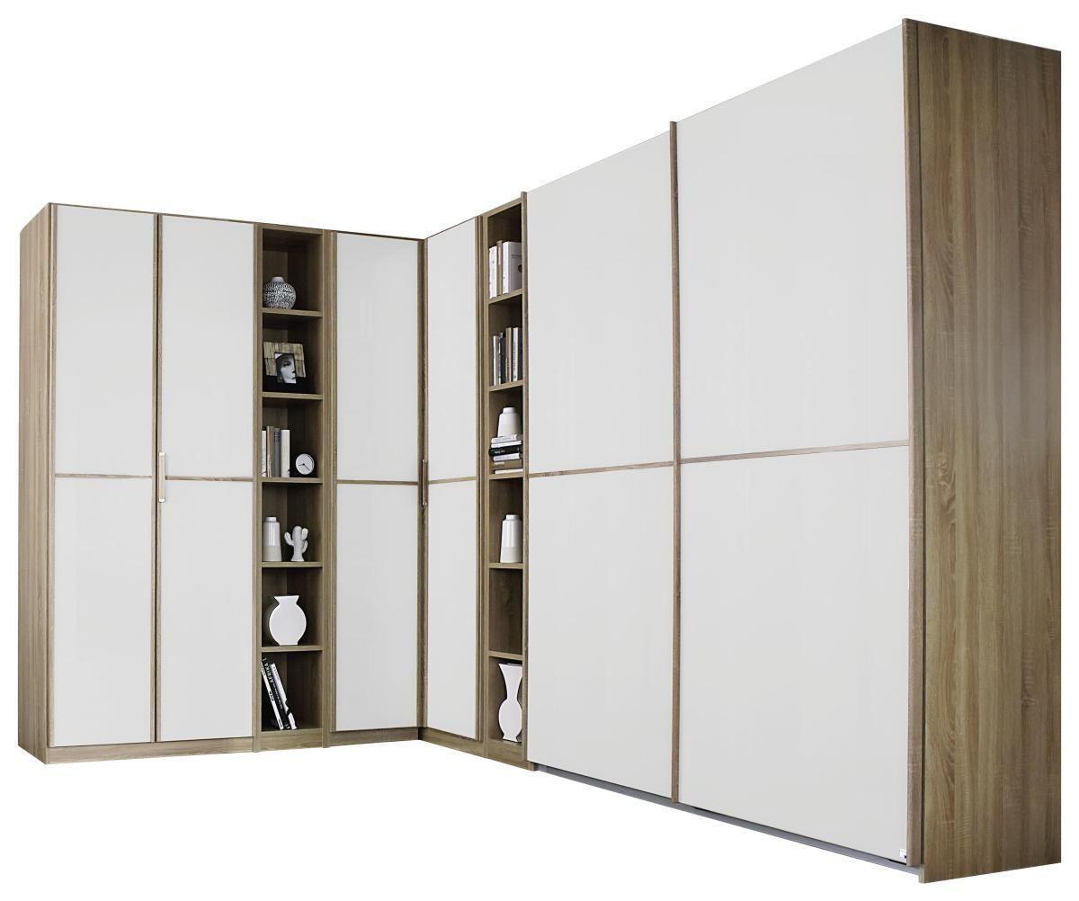 Eckschrank 224x359cm Essensa, Eiche Dekor/Weiß - Weiß/Sonoma Eiche, Design, Holzwerkstoff (224/359cm) - Rauch Möbel