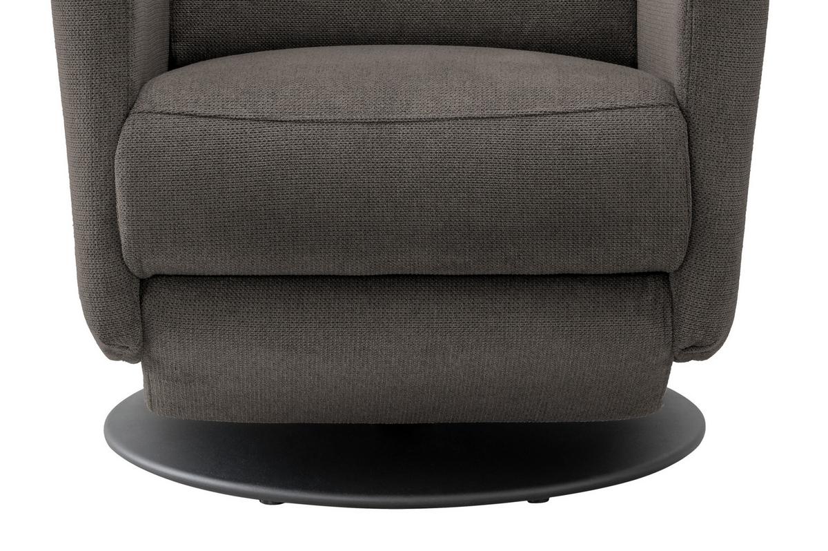 Relaxsessel Centrale T: 87-154 Cm, Graubraun - Graubraun/Schwarz, MODERN, Textil (77/105/87-154cm) - Livetastic