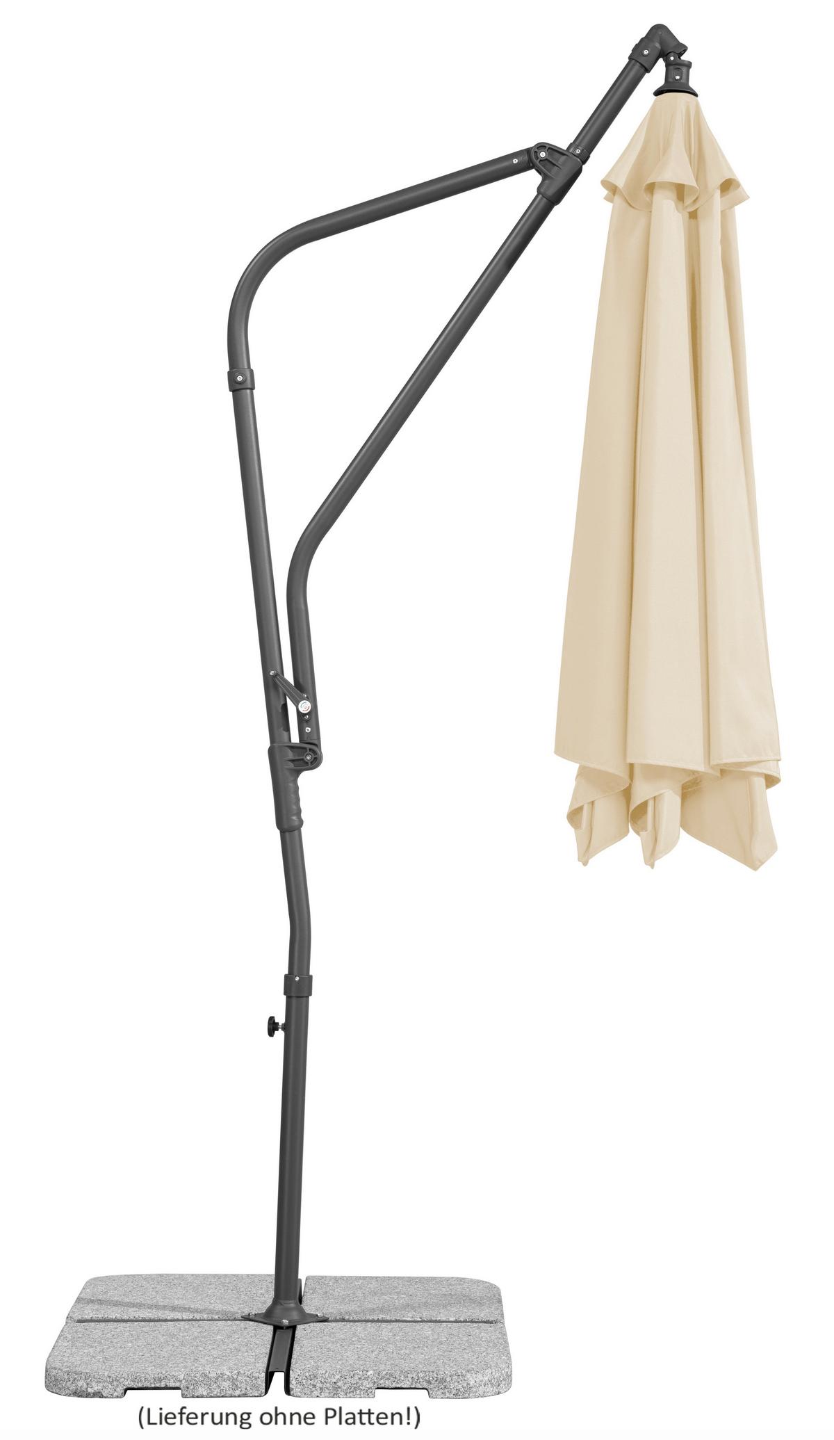 Ampelschirm 278x263x300 cm Naturfarben - Anthrazit/Naturfarben, Basics, Textil/Metall (278/263/300cm) - Schneider